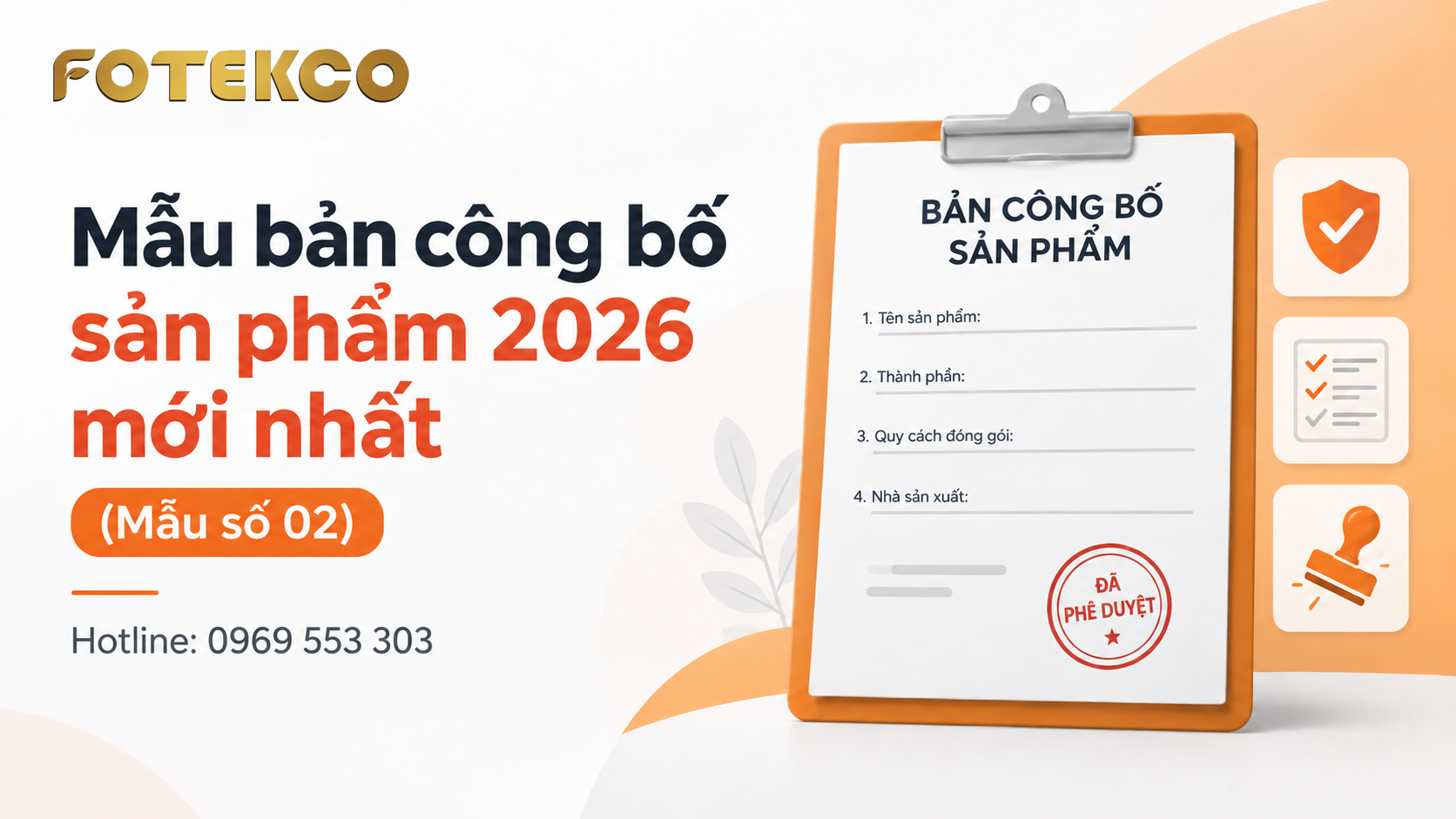 Mẫu bản tự công bố sản phẩm 2026 mới nhất (Mẫu số 2)