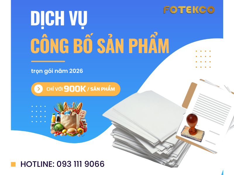 Dịch vụ công bố sản phẩm trọn gói chỉ 900.000 đồng/sản phẩm