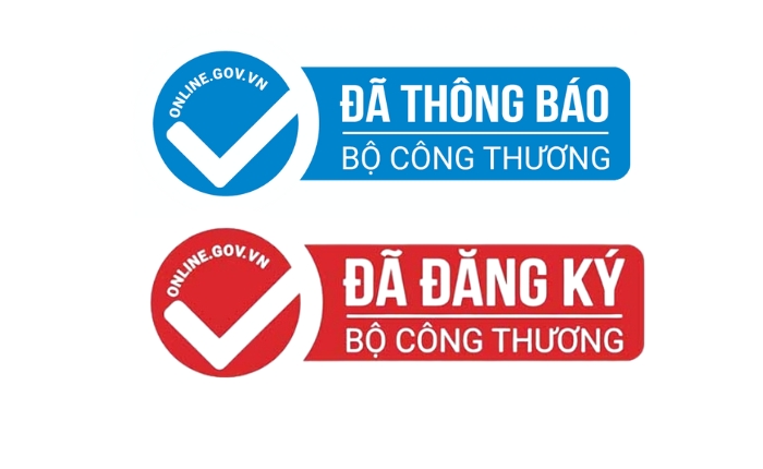 logo website đã thông báo với BCT và website đẵ đăng ký với BCT