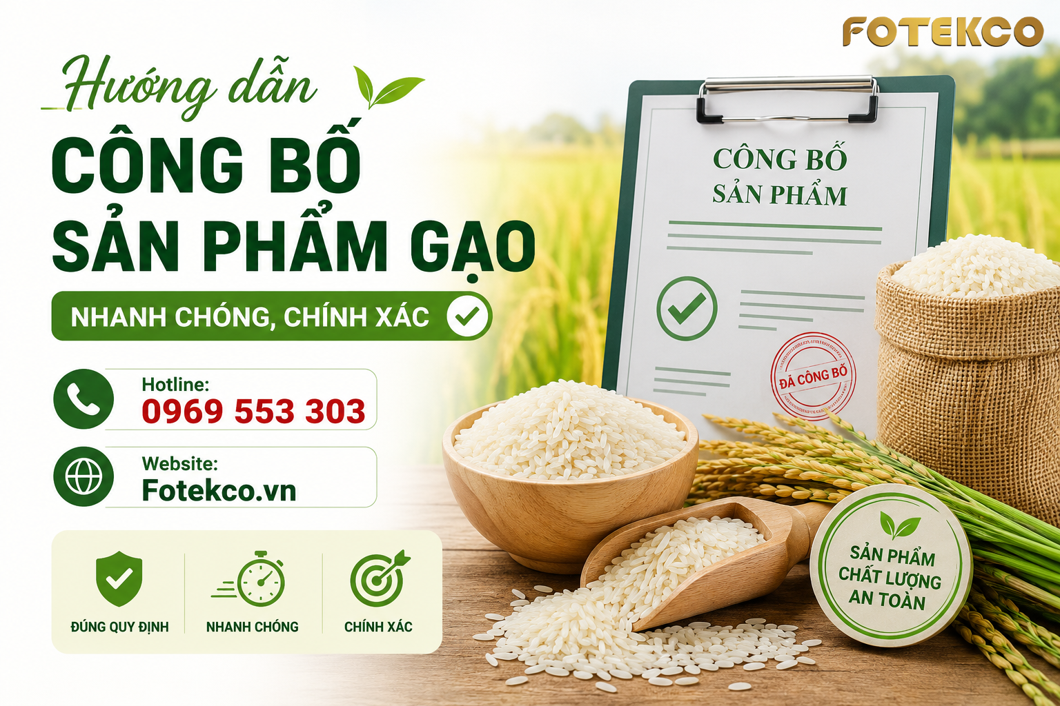 Hướng dẫn công bố sản phẩm gạo nhanh chóng, chính xác