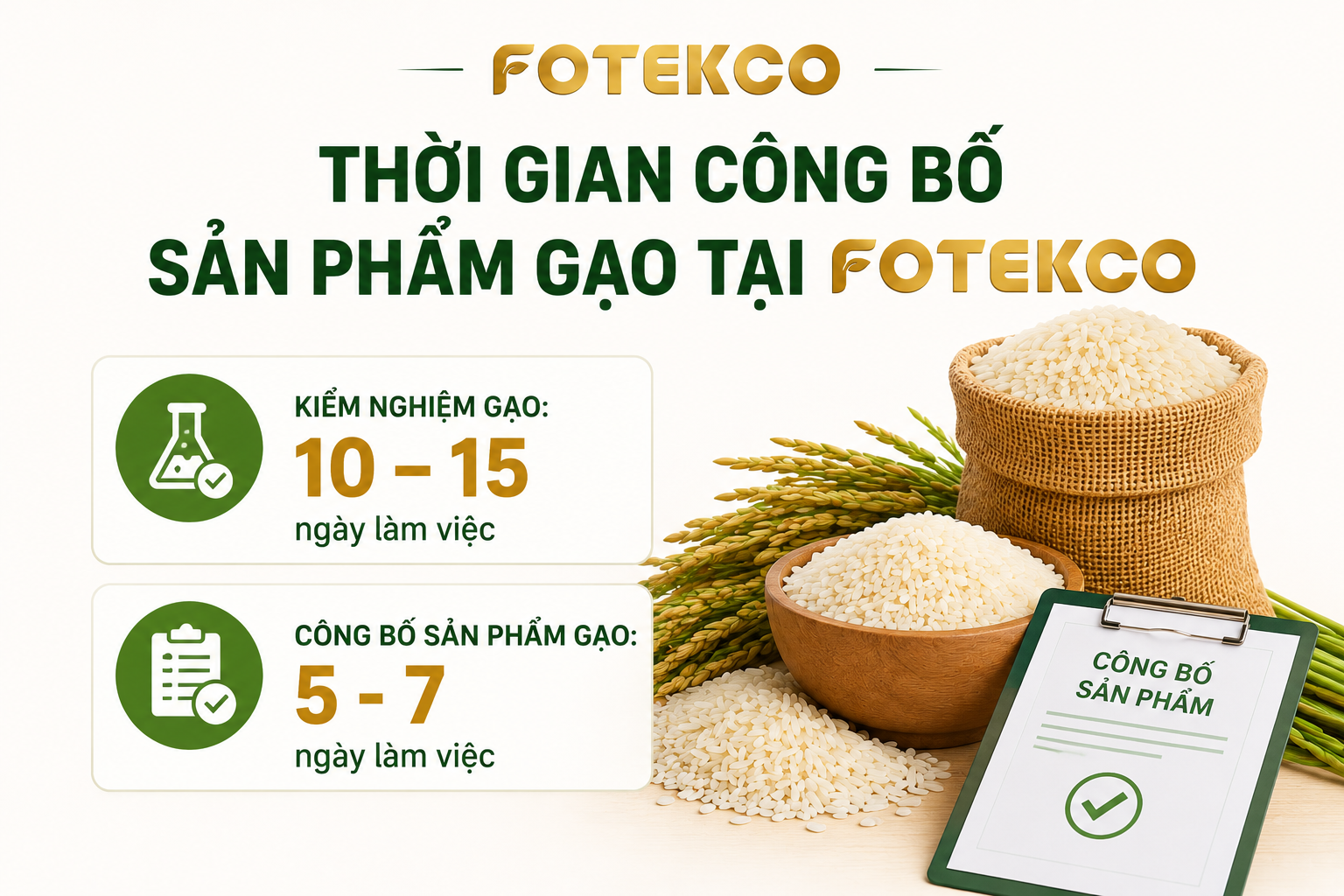 Thời gian công bố sản phẩm Gạo